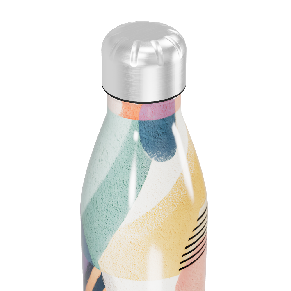 Garrafa Inox - Colorida com Estampa Geométrica