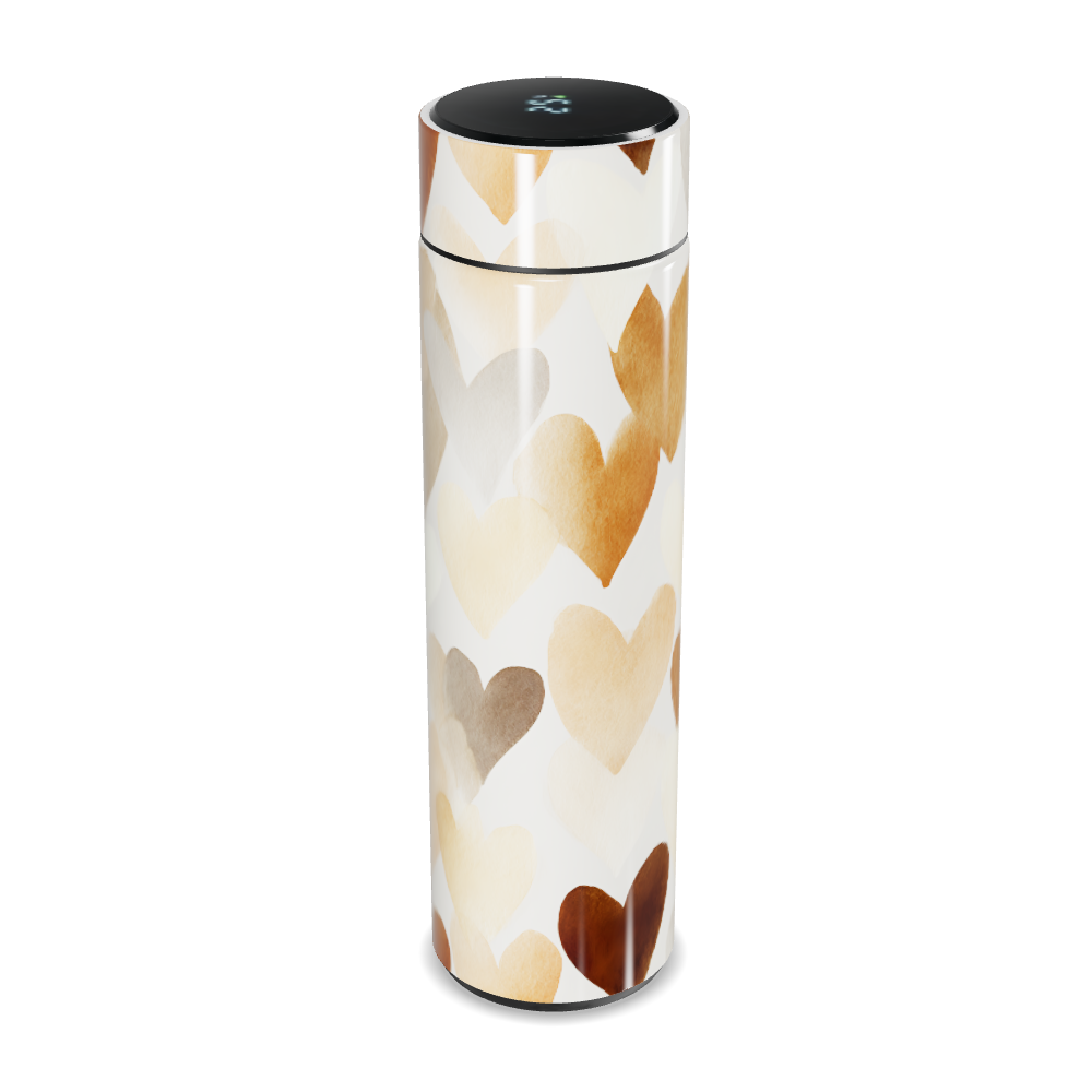 Garrafa Térmica Touch - Corações Bege Aço Inox