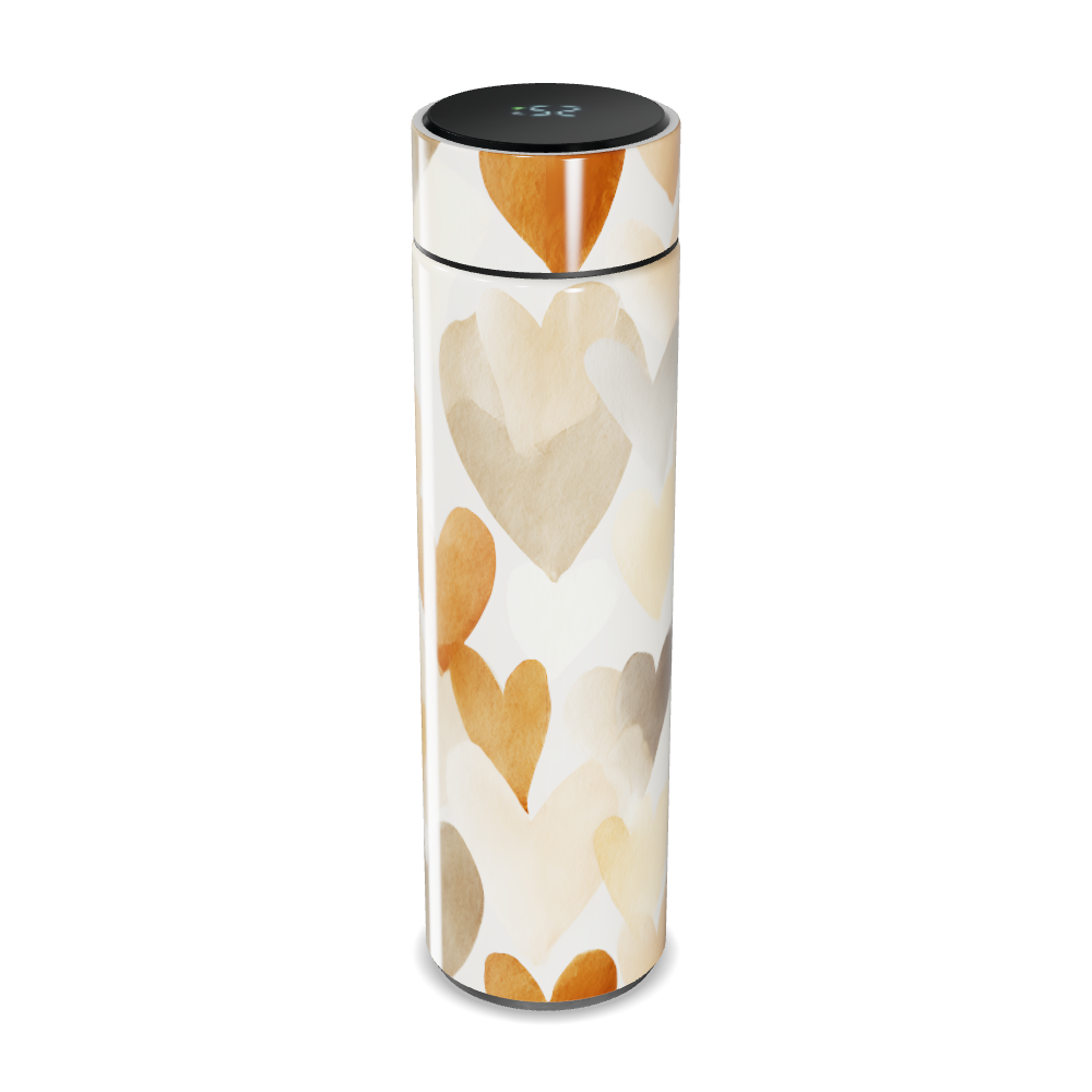 Garrafa Térmica Touch - Corações Bege Aço Inox