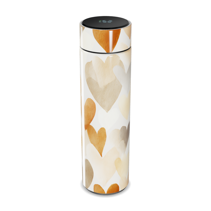 Garrafa Térmica Touch - Corações Bege Aço Inox