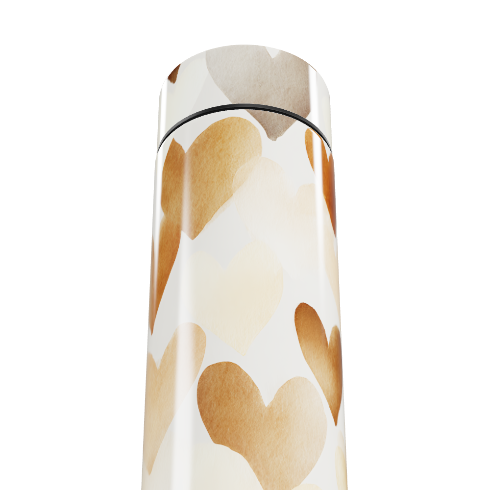 Garrafa Térmica Touch - Corações Bege Aço Inox