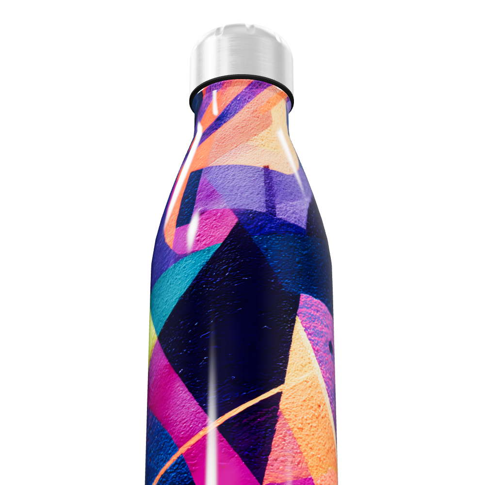 Garrafa Inox - Estampa Colorida Abstrata