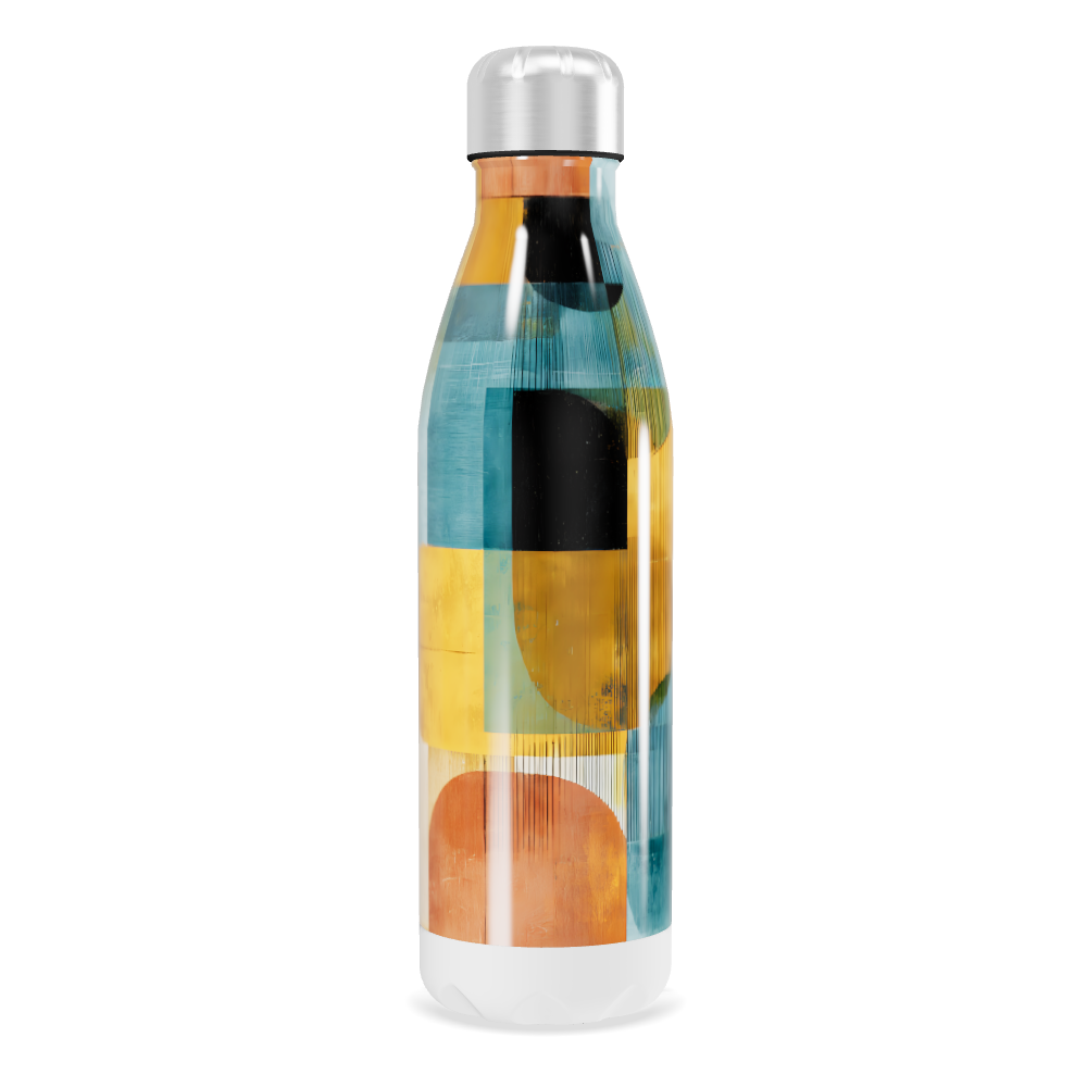 Garrafa Inox - Estampa Geométrica Colorida