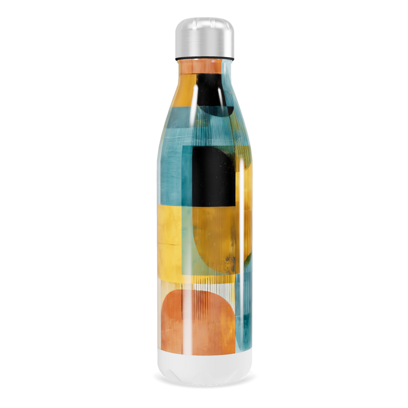 Garrafa Inox - Estampa Geométrica Colorida