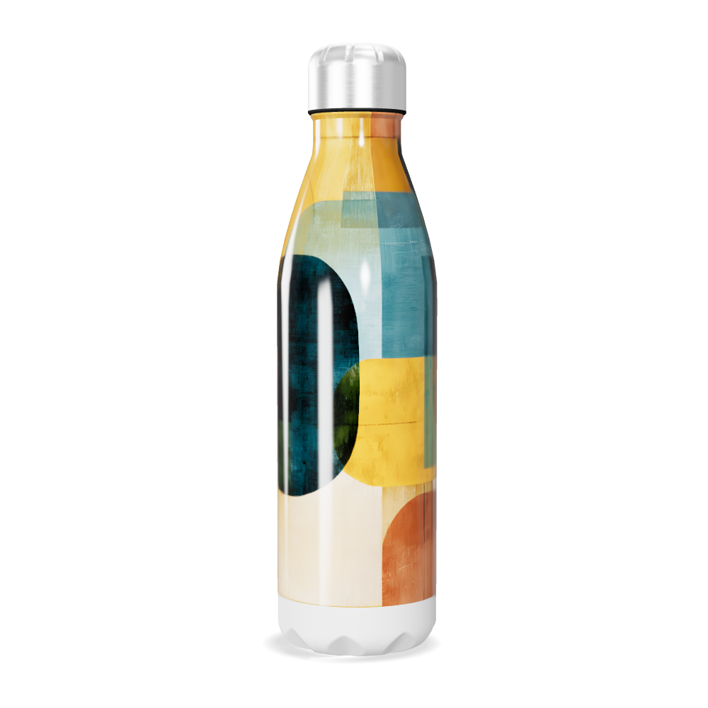 Garrafa Inox - Estampa Geométrica Colorida