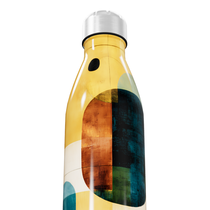 Garrafa Inox - Estampa Geométrica Colorida