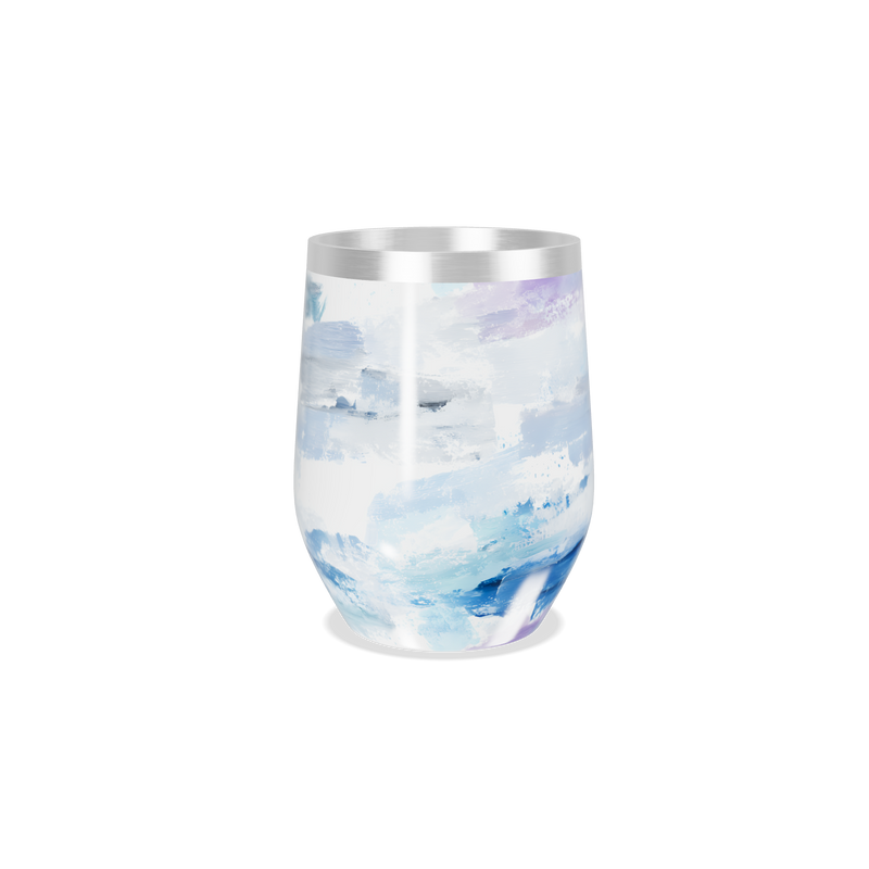 Copo Térmico Slim - Abstrato Azul e Branco