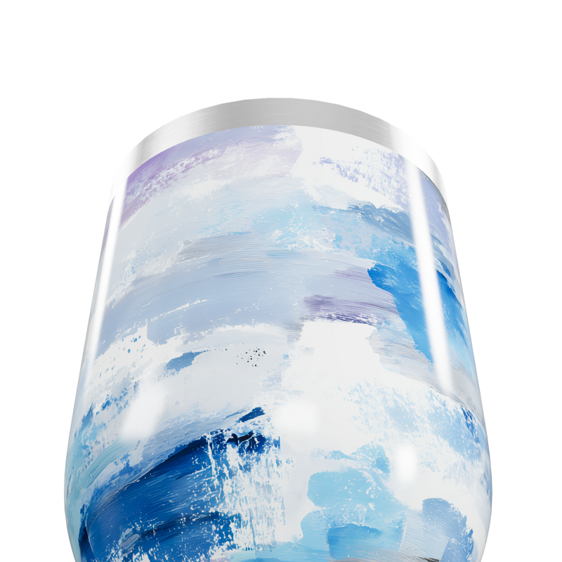 Copo Térmico Slim - Abstrato Azul e Branco