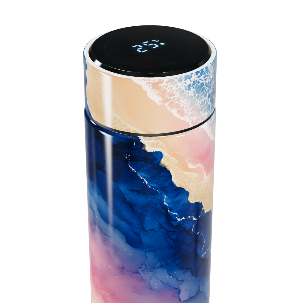 Garrafa Térmica Touch - Estampa Mármore Colorida