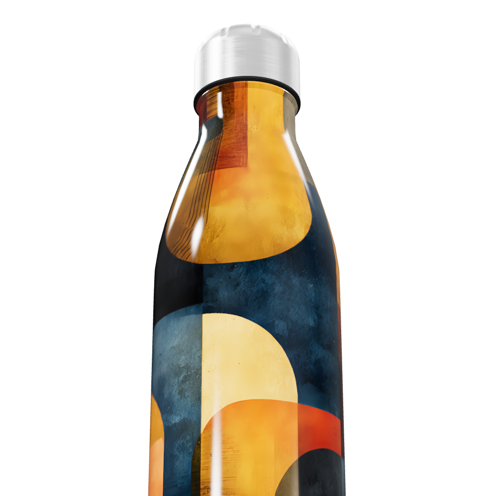 Garrafa Inox - Estampa Abstrata Multicolorida