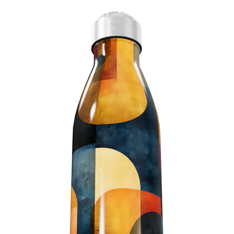 Garrafa Inox - Estampa Abstrata Multicolorida