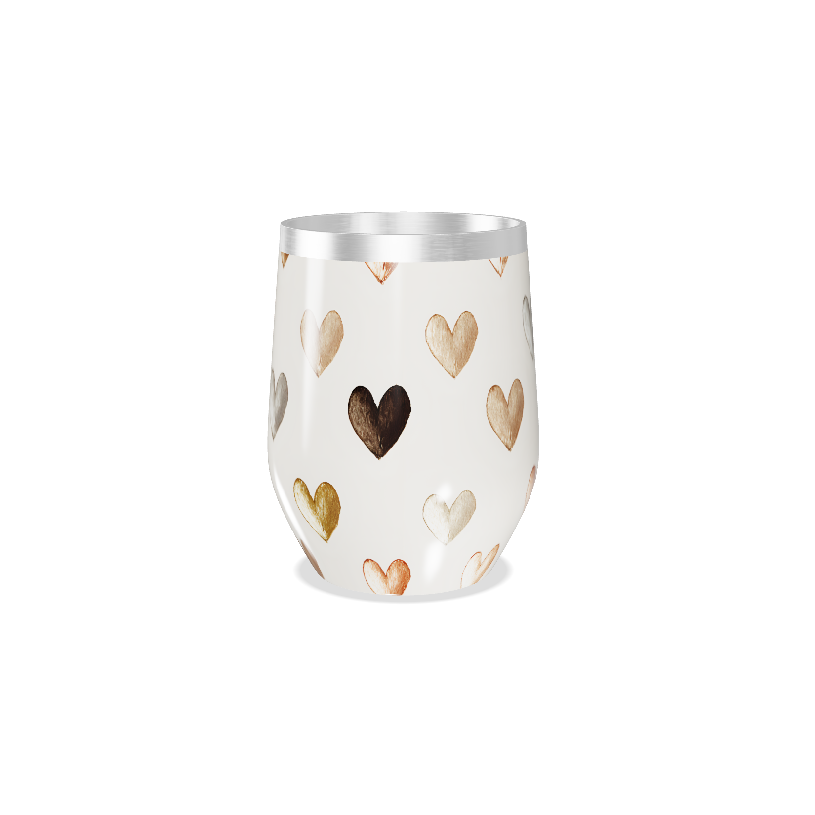 Copo Térmico Slim - Corações Metalizados