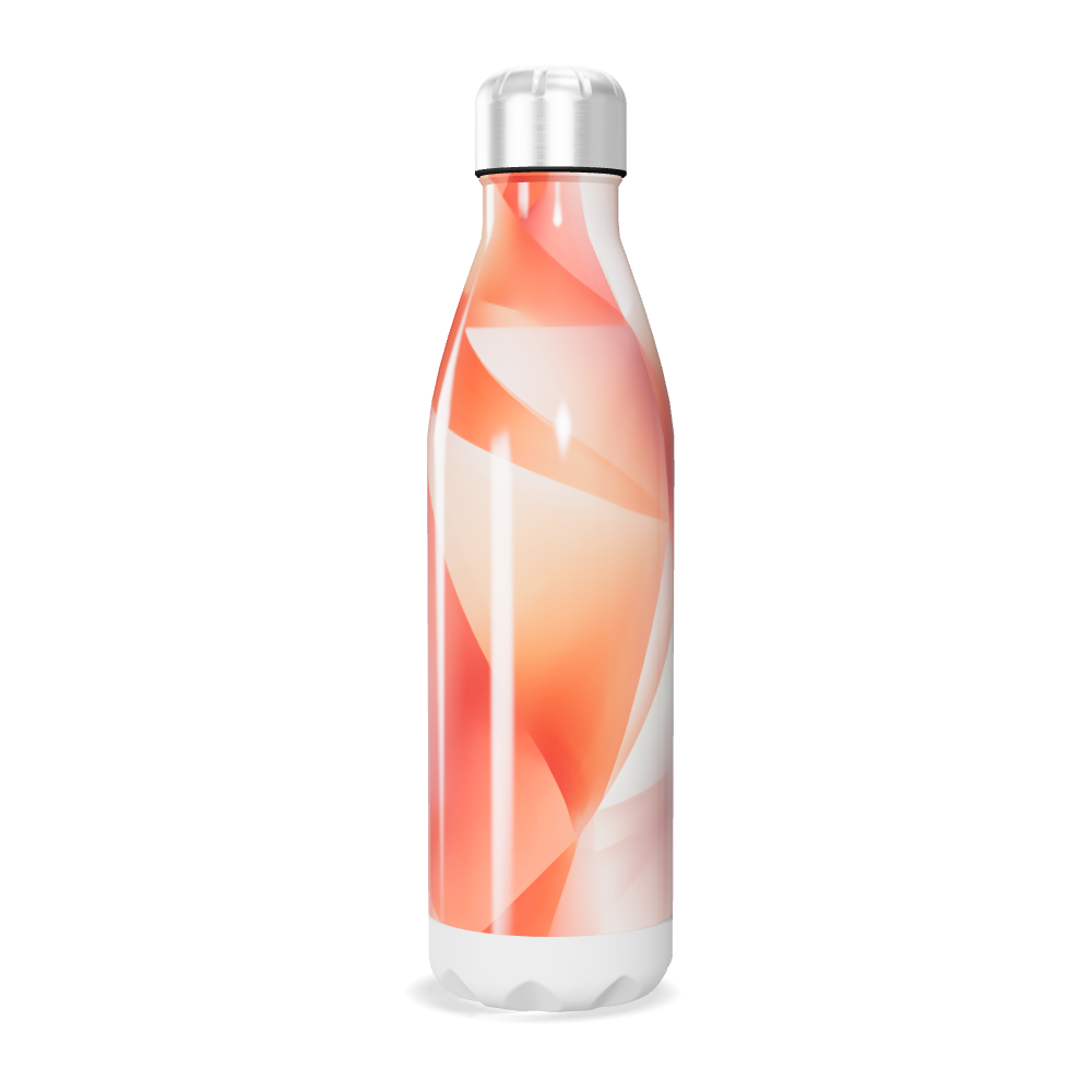 Garrafa Inox - Estampa Geométrica Laranja
