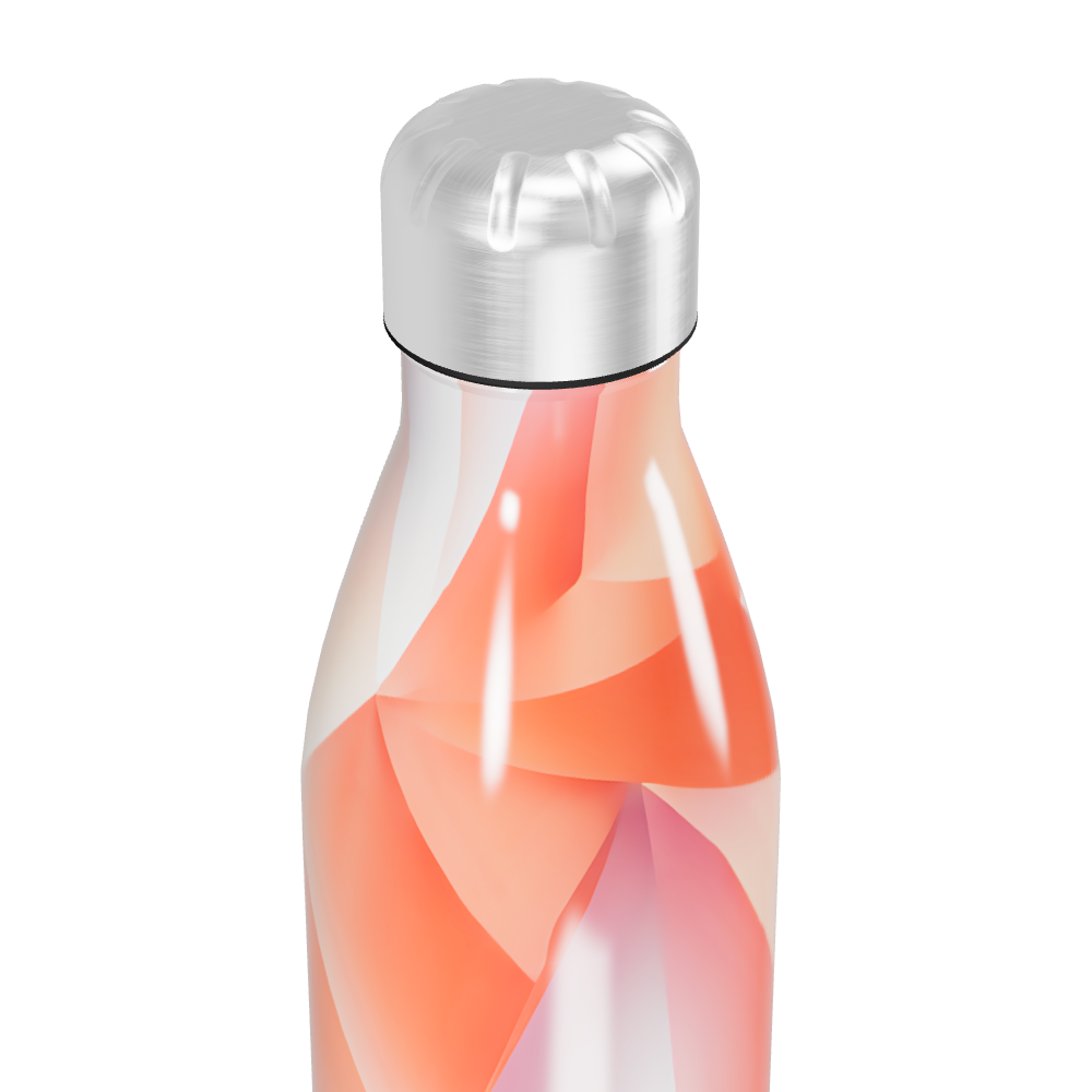 Garrafa Inox - Estampa Geométrica Laranja