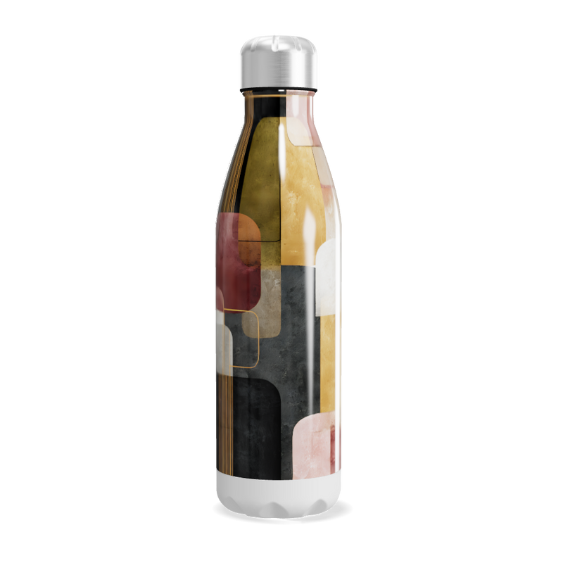 Garrafa Inox - Estampa Geométrica Colorida