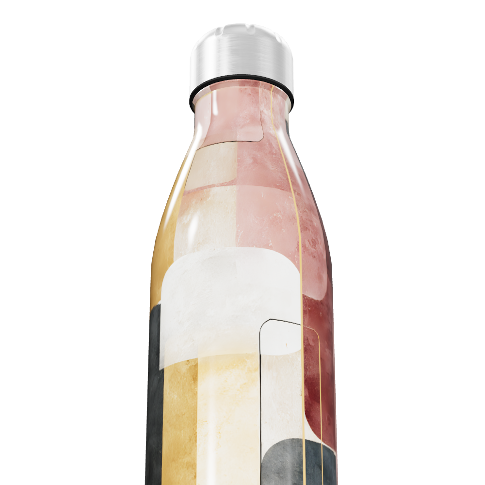 Garrafa Inox - Estampa Geométrica Colorida