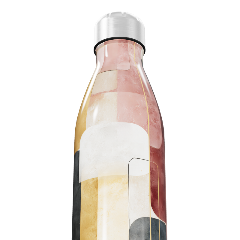 Garrafa Inox - Estampa Geométrica Colorida