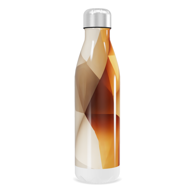 Garrafa Inox - Estampa Geométrica Laranja