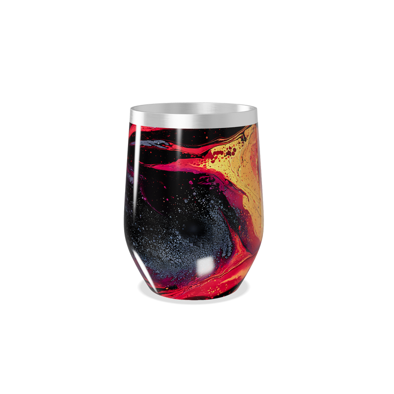 Copo Térmico Slim - Preto com Estampa Abstrata