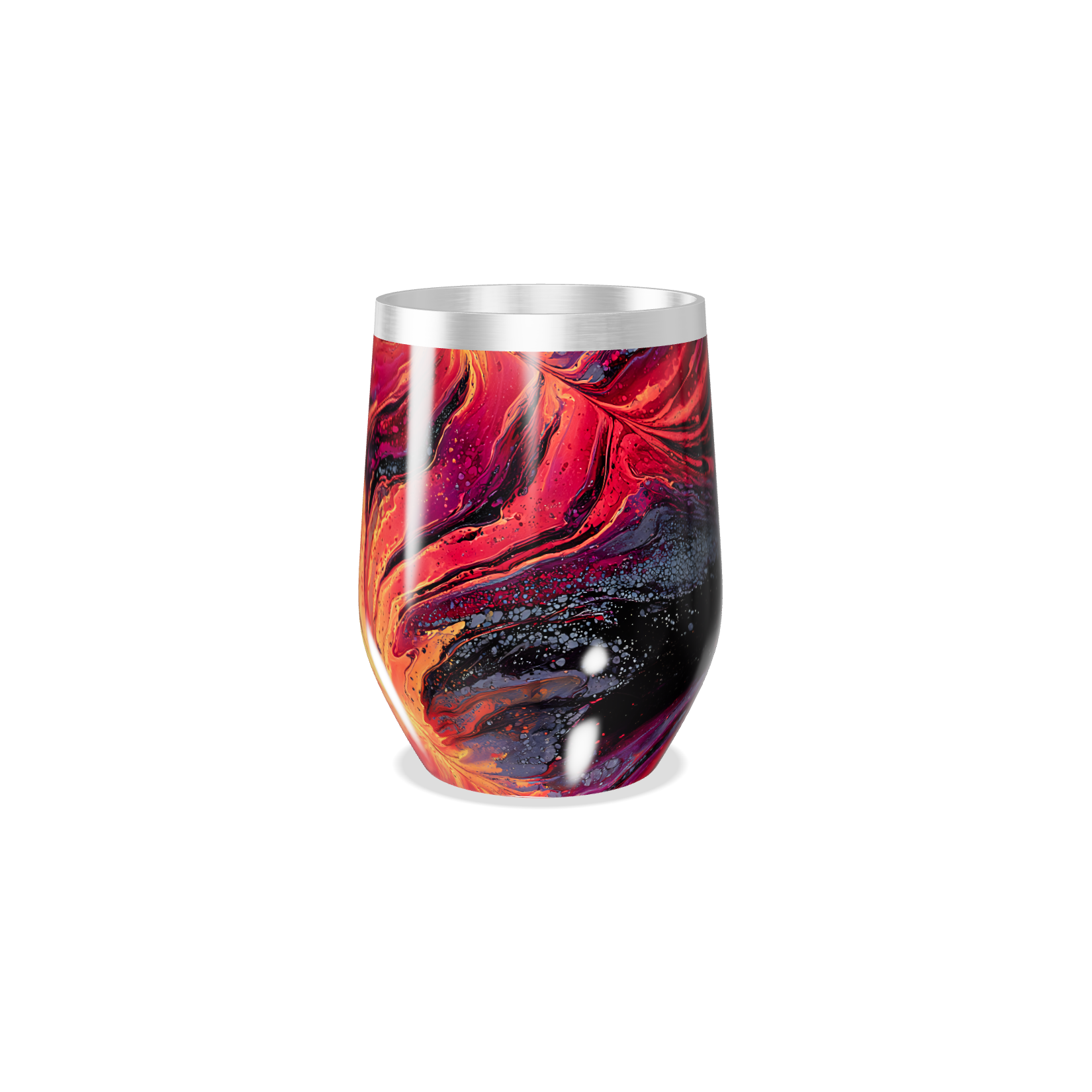 Copo Térmico Slim - Preto com Estampa Abstrata