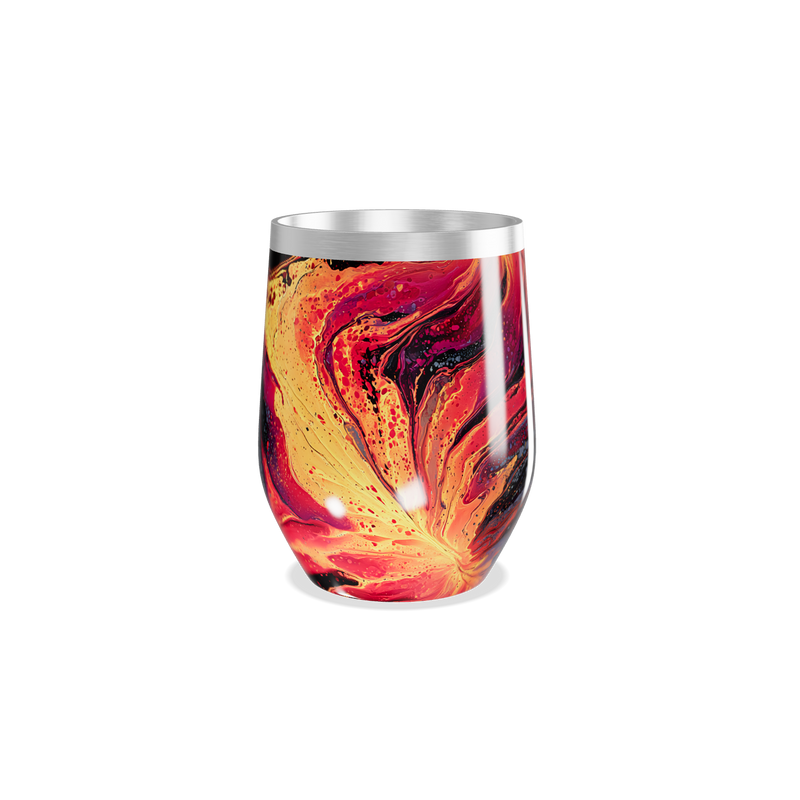 Copo Térmico Slim - Preto com Estampa Abstrata