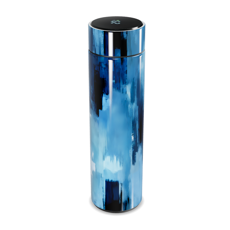 Garrafa Térmica Touch - Azul Abstrato Aço Inox