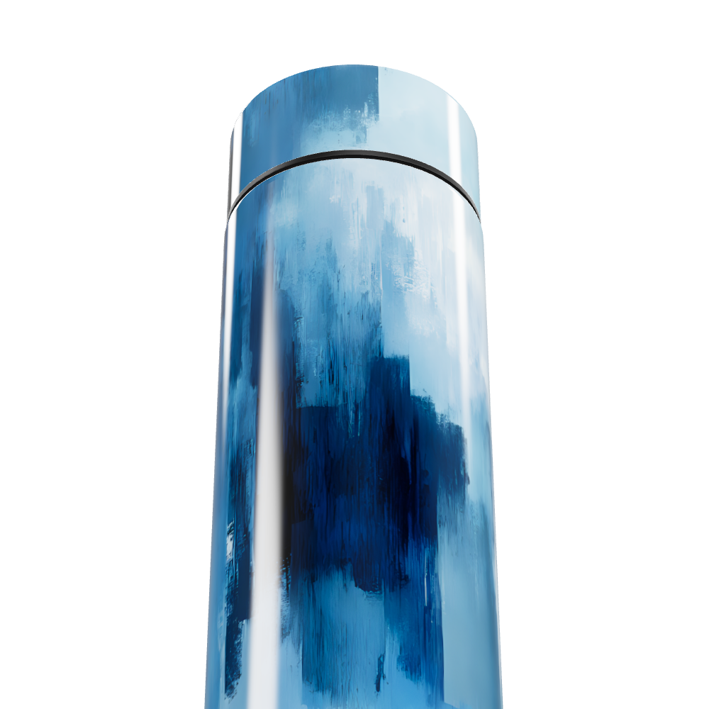 Garrafa Térmica Touch - Azul Abstrato Aço Inox