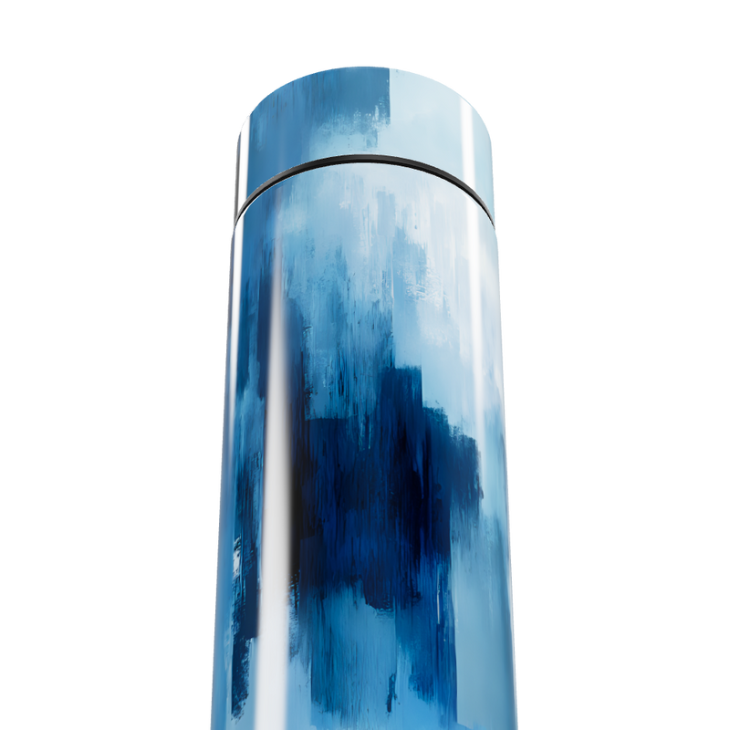 Garrafa Térmica Touch - Azul Abstrato Aço Inox