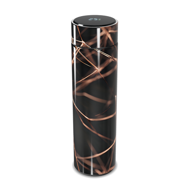 Garrafa Térmica Touch - Preta com Linhas Cobre