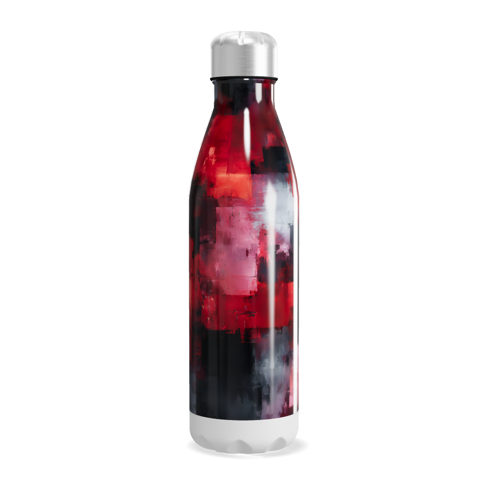 Garrafa Inox - Estampa Vermelha Abstrata