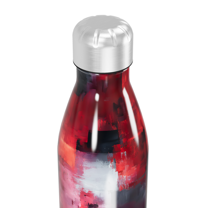 Garrafa Inox - Estampa Vermelha Abstrata