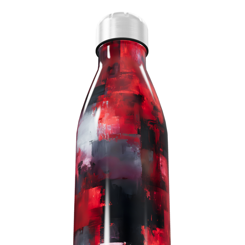 Garrafa Inox - Estampa Vermelha Abstrata