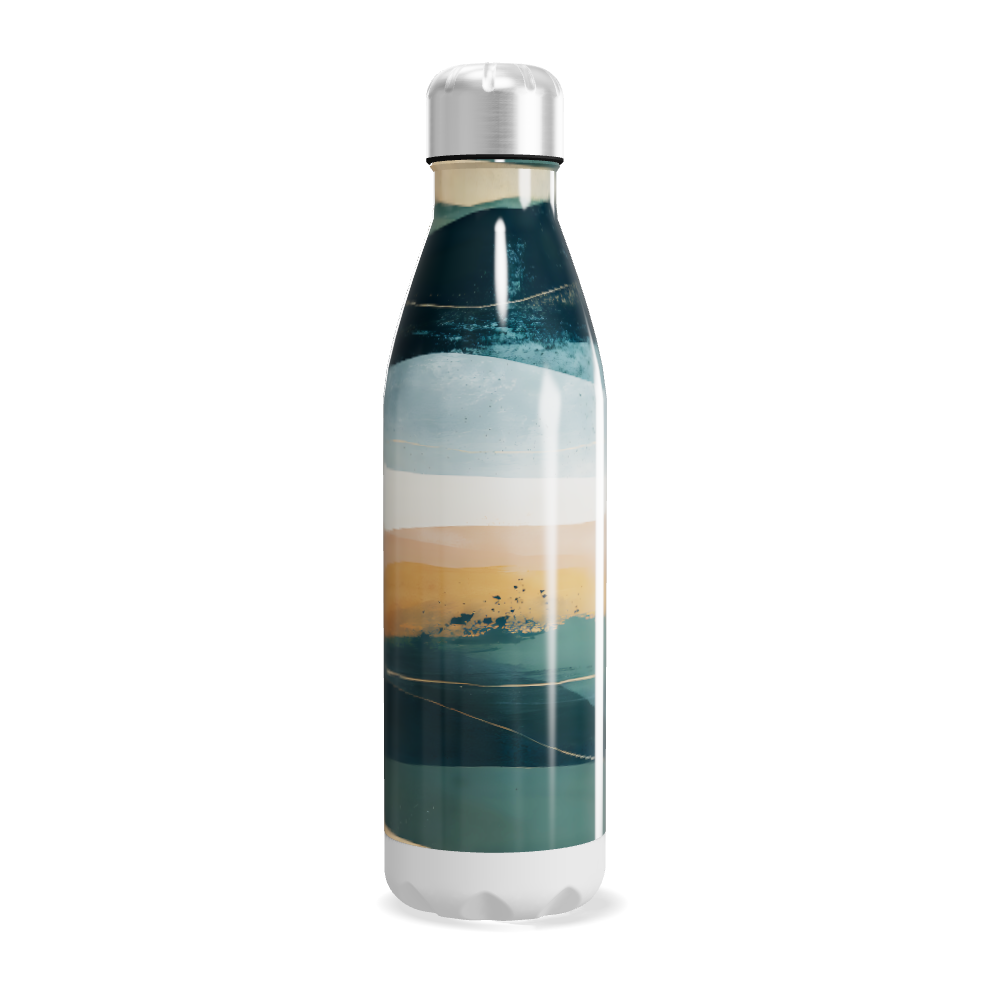 Garrafa Inox - Estampa Abstrata Azul