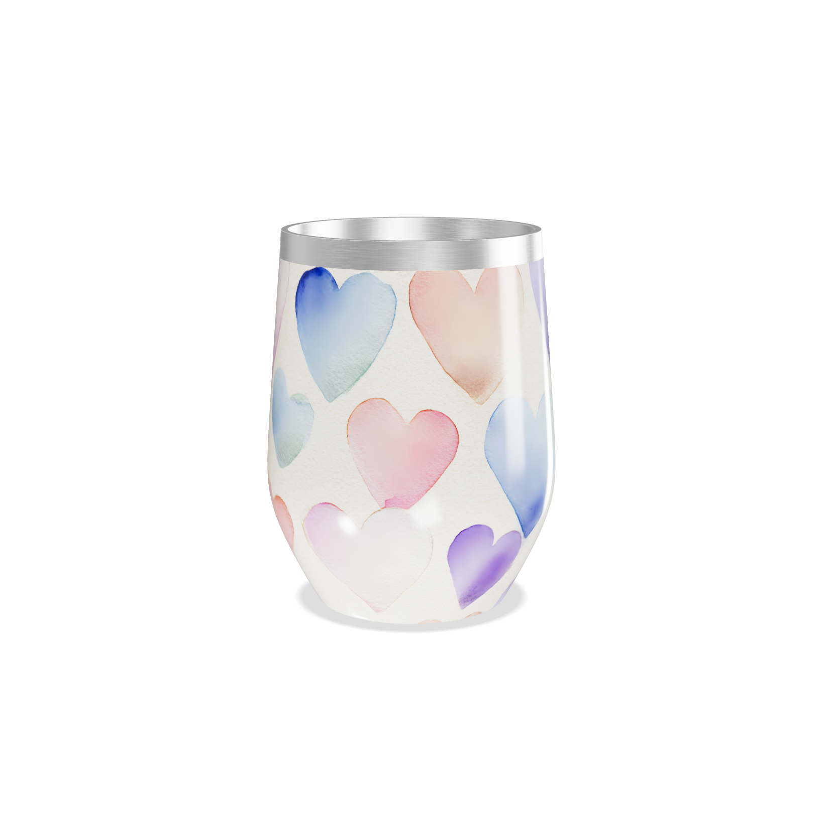 Copo Térmico Slim - Corações Coloridos Aço