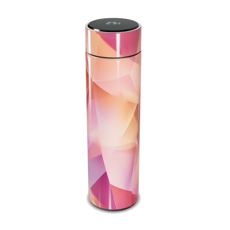 Garrafa Térmica Touch - Estampa Geométrica Rosa