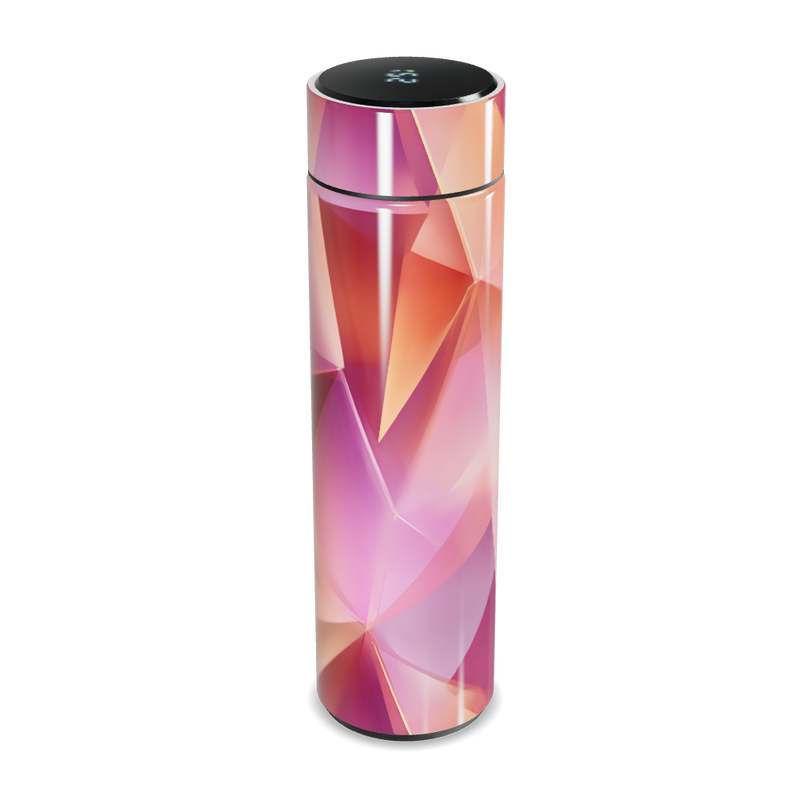 Garrafa Térmica Touch - Estampa Geométrica Rosa