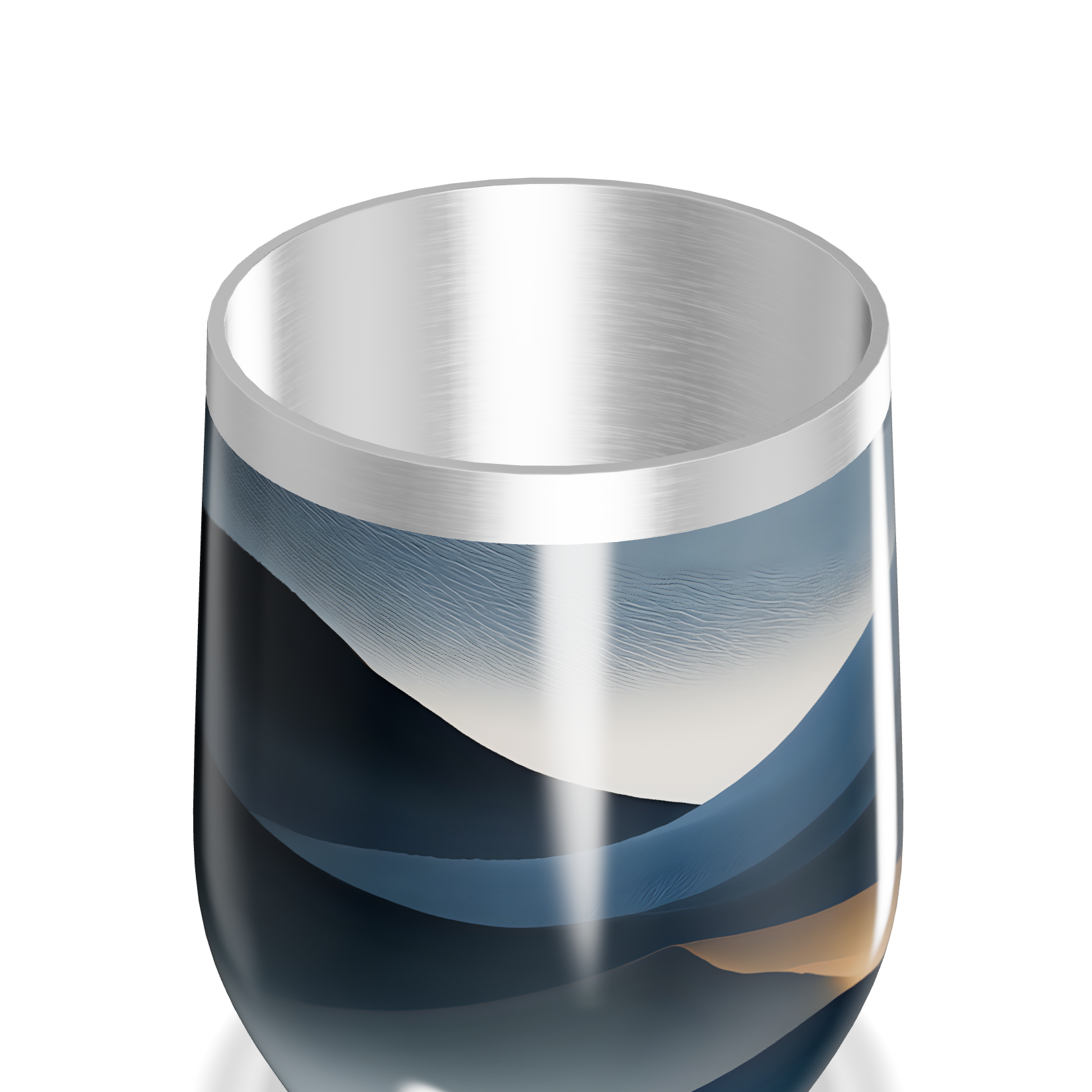 Copo Térmico Slim - Azul Ondas Aço Inox