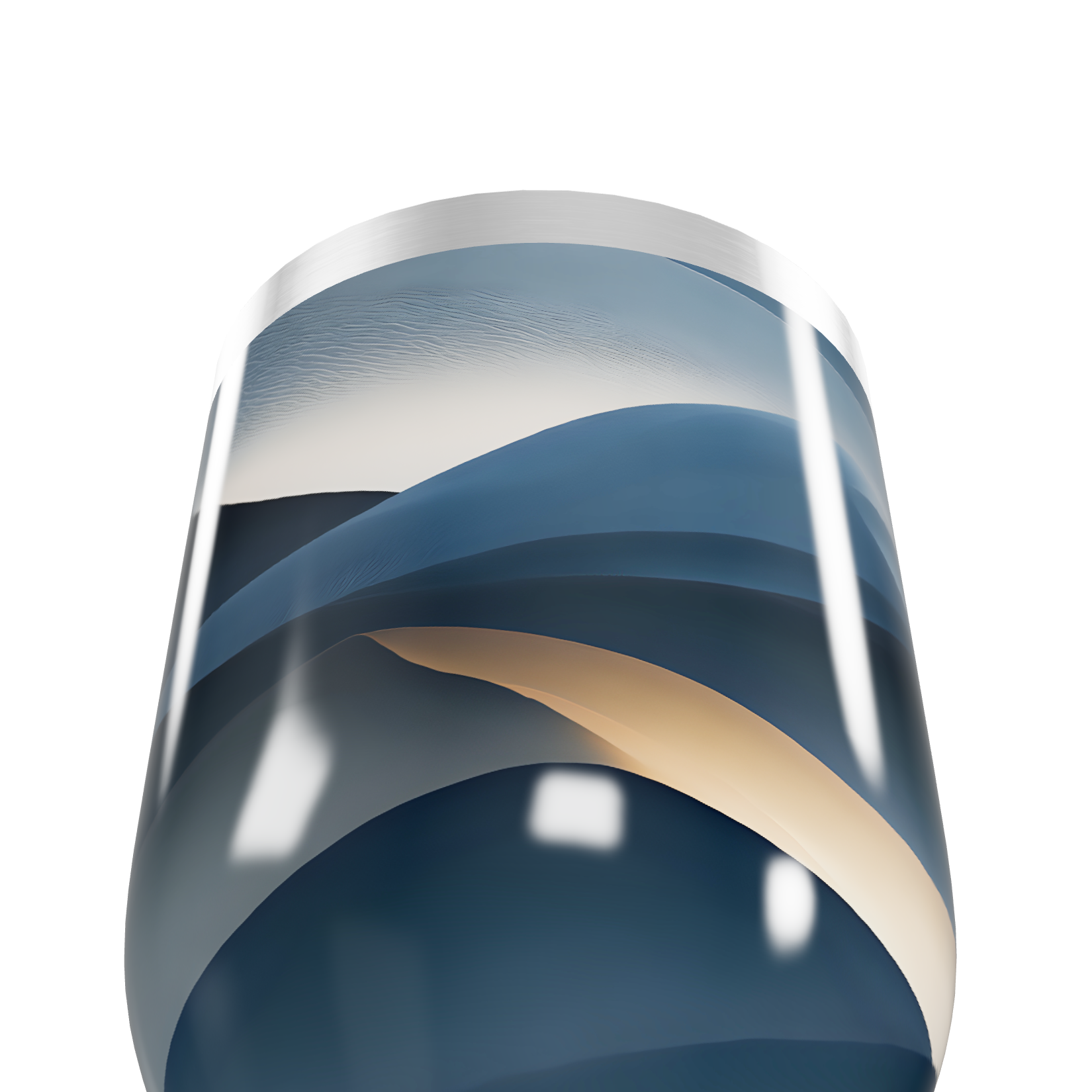 Copo Térmico Slim - Azul Ondas Aço Inox