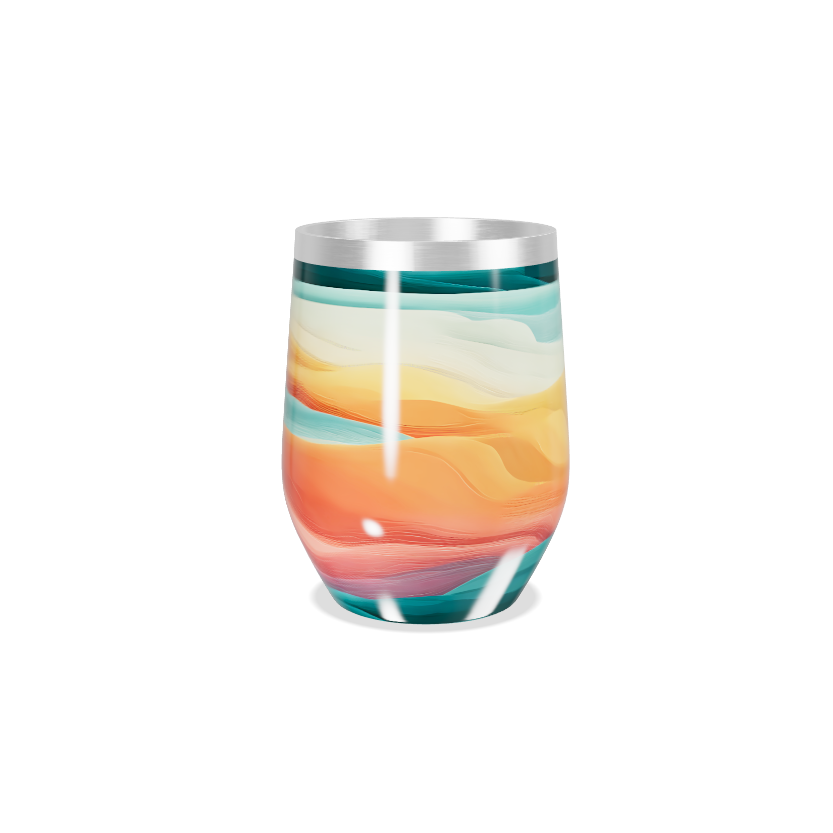 Copo Térmico Slim - Estampa Ondulada Multicolorida