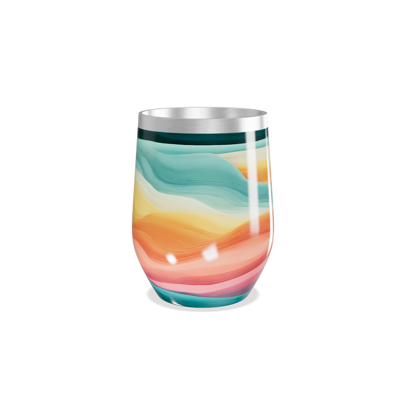 Copo Térmico Slim - Estampa Ondulada Multicolorida