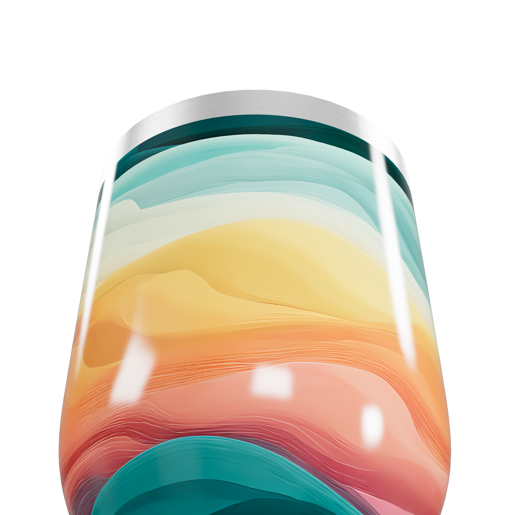 Copo Térmico Slim - Estampa Ondulada Multicolorida