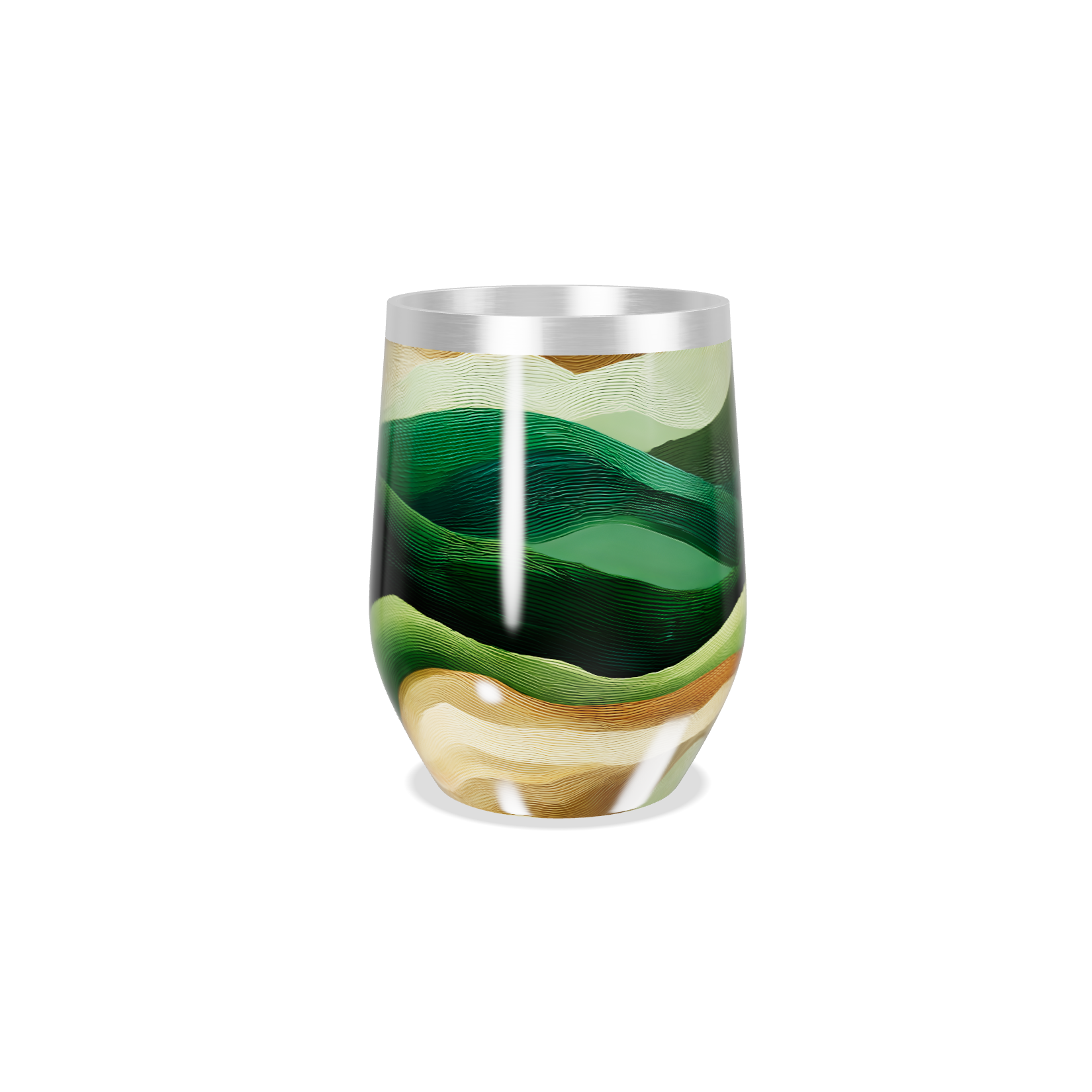 Copo Térmico Slim - Estampa Ondas Verdes