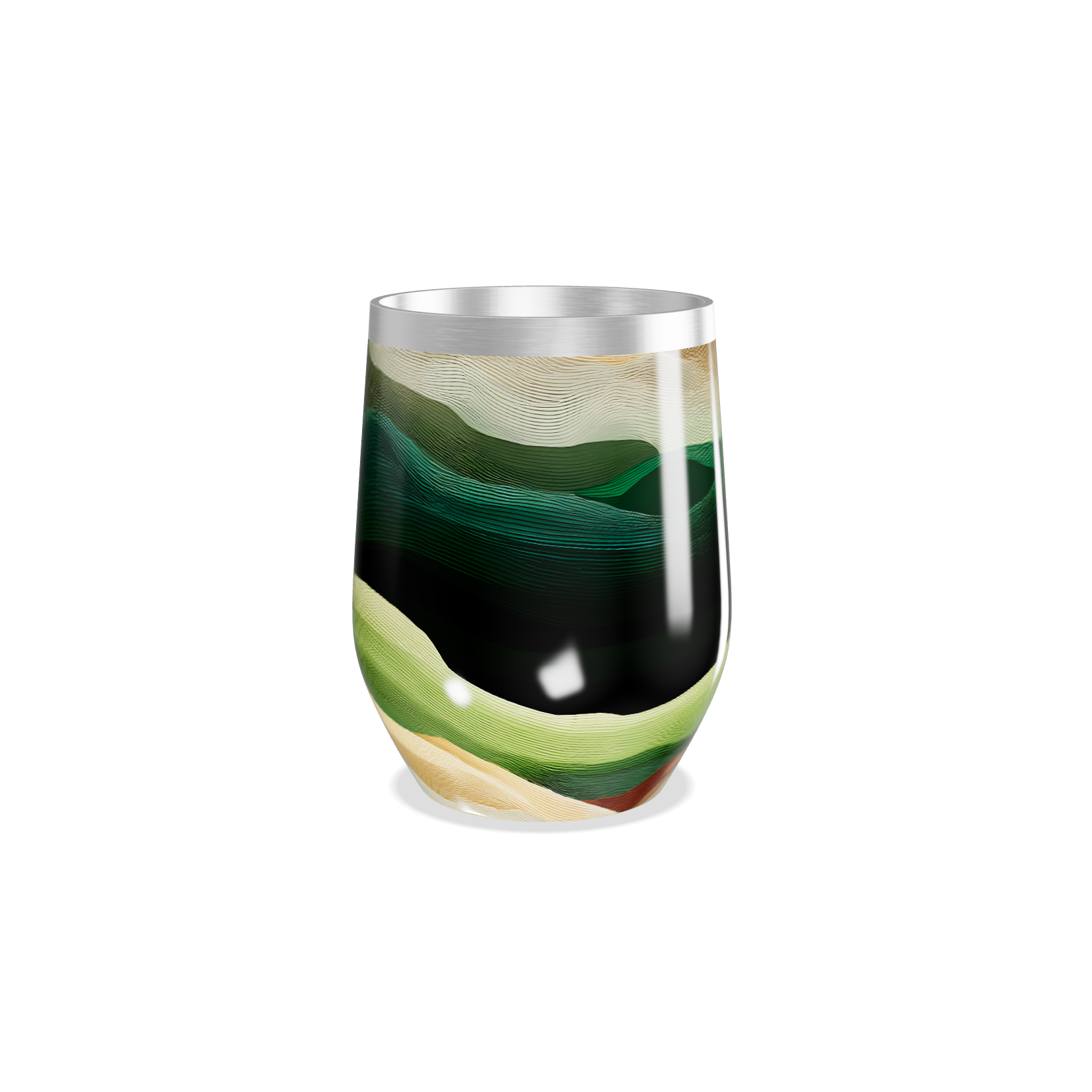 Copo Térmico Slim - Estampa Ondas Verdes