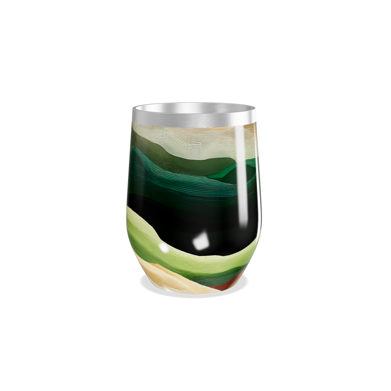 Copo Térmico Slim - Estampa Ondas Verdes