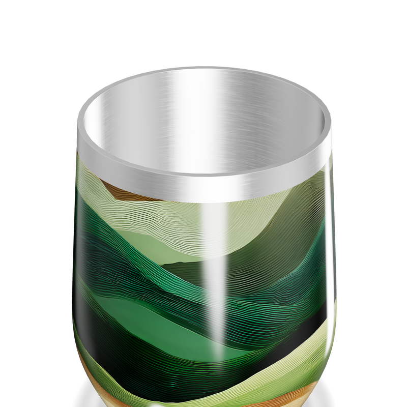 Copo Térmico Slim - Estampa Ondas Verdes