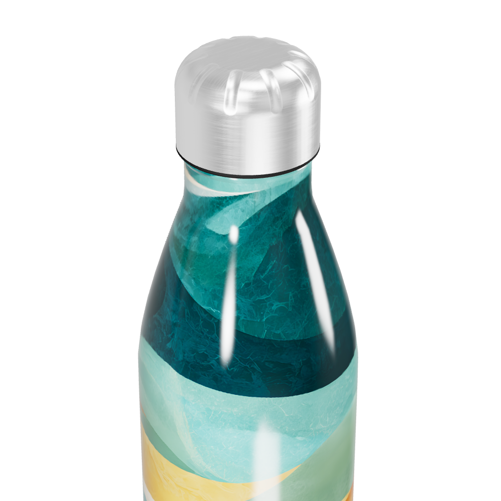 Garrafa Inox - Estampa Ondas Coloridas