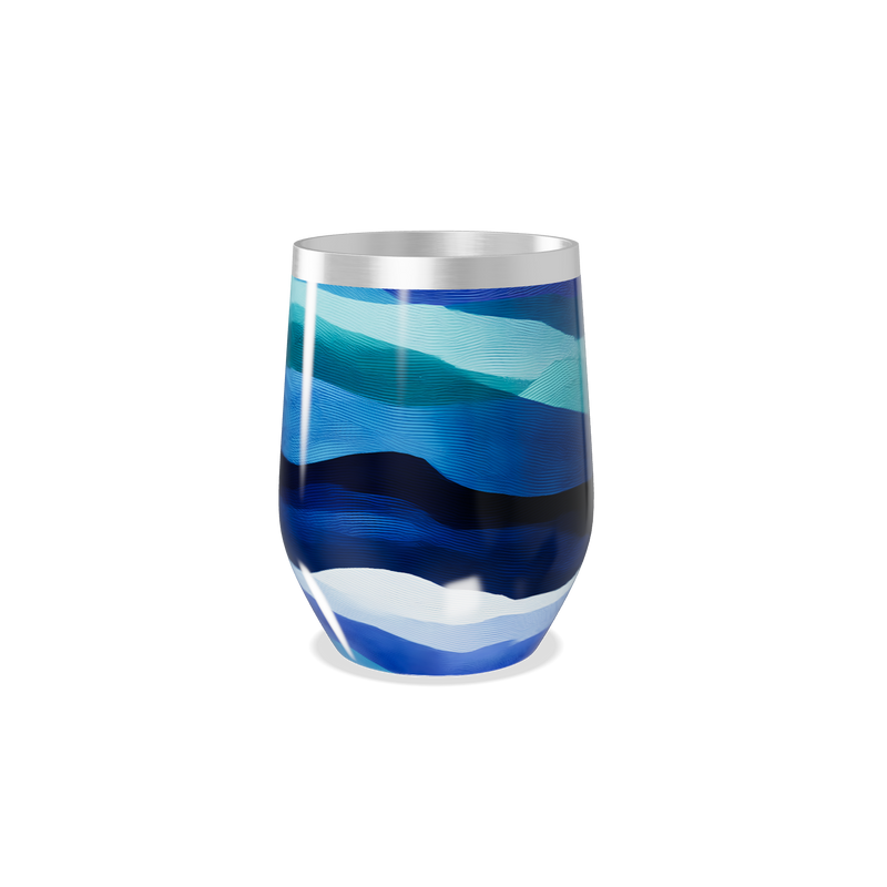 Copo Térmico Slim - Ondas Azul Inox