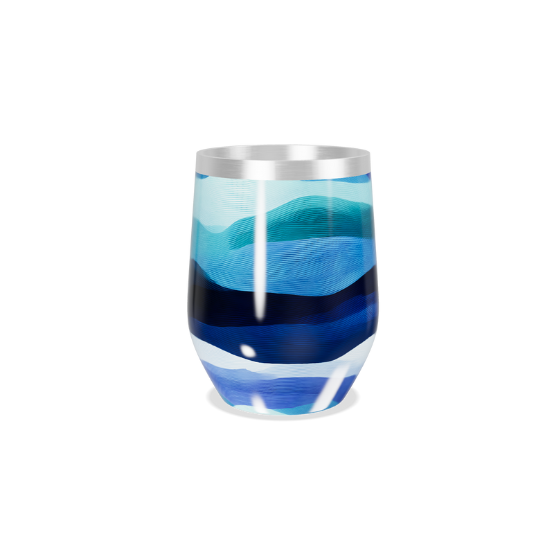 Copo Térmico Slim - Ondas Azul Inox