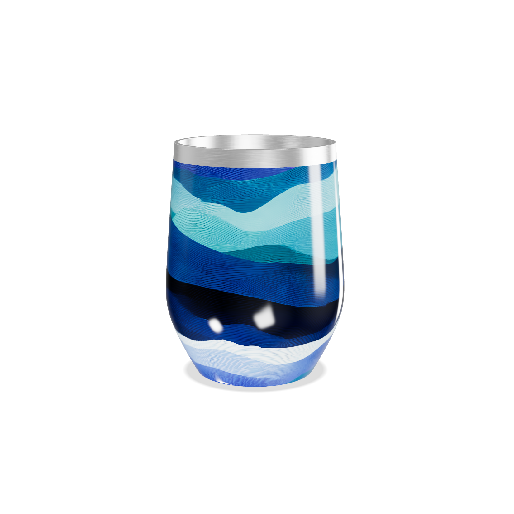 Copo Térmico Slim - Ondas Azul Inox