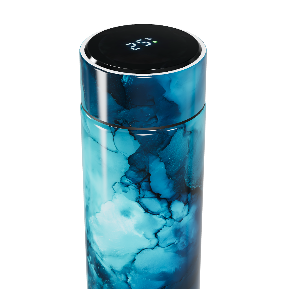 Garrafa Térmica Touch - Azul Marmorizado